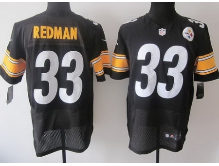 Nike Pittsburgh Steelers 33 Isaac Redman Black Elite Nike NFL Jersey