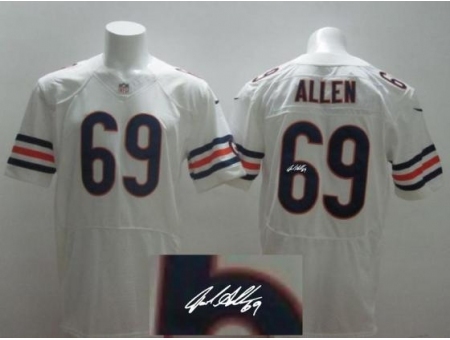 Nike Chicago Bears 69 Jared Allen White Elite Signed NFL Jersey