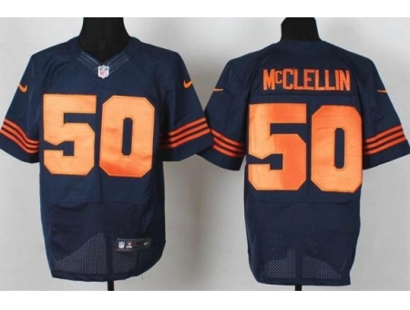 Nike Chicago Bears 50 Shea McClellin Blue Elite Orange Number NFL Jersey