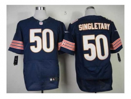 Nike Chicago Bears 50 Mike Singletary blue Elite NFL Jersey