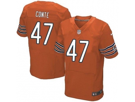 Nike Chicago Bears 47 Chris Conte Orange Elite NFL Jersey