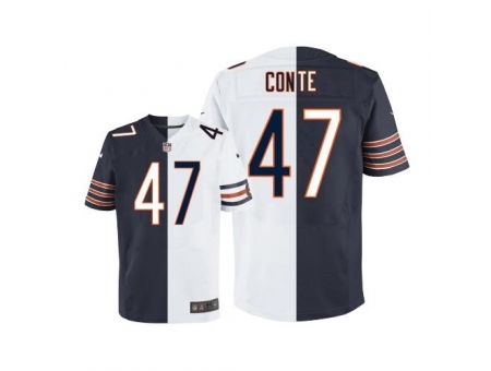 Nike Chicago Bears 47 Chris Conte Blue-White Elite split NFL Jersey