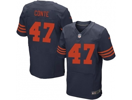 Nike Chicago Bears 47 Chris Conte Blue Elite Orange Number NFL Jersey