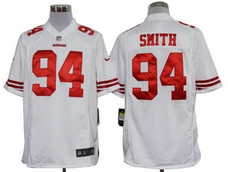 Nike San Francisco 49ers 94 Justin Smith White Game NFL Jersey