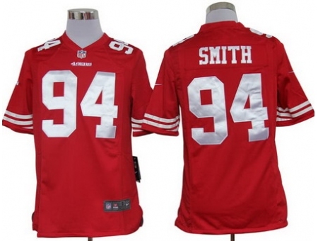 Nike San Francisco 49ers 94 Justin Smith red Game NFL Jersey