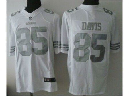 Nike San Francisco 49ers 85 Vernon Davis White Game Platinum NFL Jersey