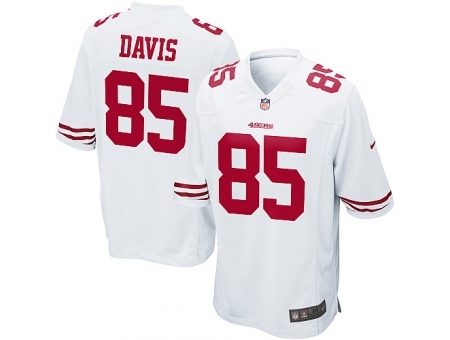 Nike San Francisco 49ers 85 Vernon Davis White Game NFL Jersey