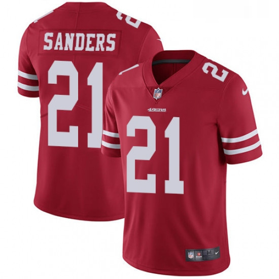 Mens Nike San Francisco 49ers 21 Deion Sanders Red Team Color Vapor Untouchable Limited Player NFL J