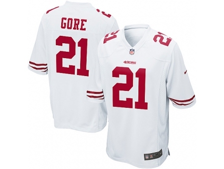 Nike San Francisco 49ers 21 Frank Gore White Game NFL Jersey