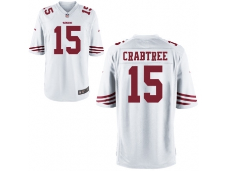 Nike San Francisco 49ers 15 Michael Crabtree White Game NFL Jersey