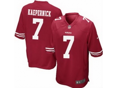 Nike San Francisco 49ers 7 Colin Kaepernick Red Game NFL Jersey