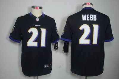 Youth Nike Baltimore Ravens #21 Lardarius Webb Black Color[Youth Limited Jerseys]