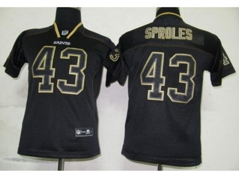 Nike Youth New Orleans Saints #43 Darren Sproles Black Jerseys[Lights out]