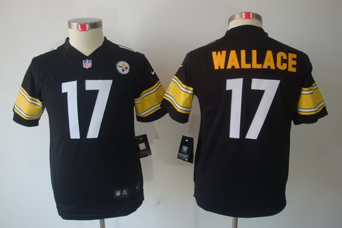 Nike Youth Pittsburgh Steelers #17 Mike Wallace Black Limited Jerseys