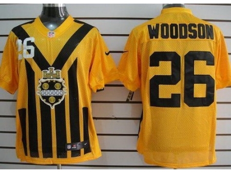 Nike Pittsburgh Steelers 26 Rod Woodson Yellow Elite 1933s Throwback NFL Jersey