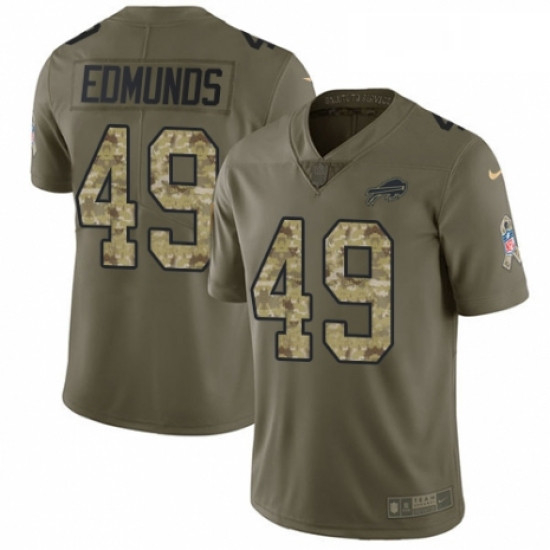 Youth Nike Buffalo Bills 49 Tremaine Edmunds Limited Olive Camo 2017 Salute to Service NFL Jersey