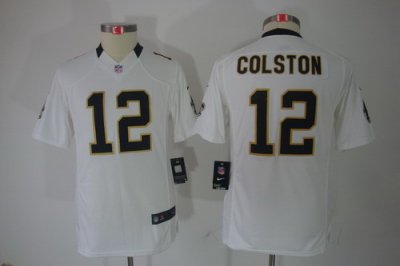 Nike Youth New Orleans Saints #12 Colston White Limited Jerseys