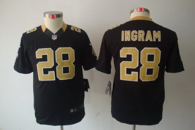 Nike Youth New Orleans Saints #28 Ingram Black Limited Jerseys