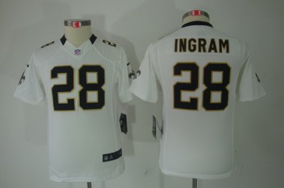 Nike Youth New Orleans Saints #28 Ingram White Limited Jerseys