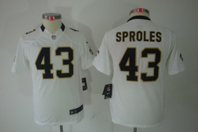 Nike Youth New Orleans Saints #43 Darren Sproles White Limited Jerseys