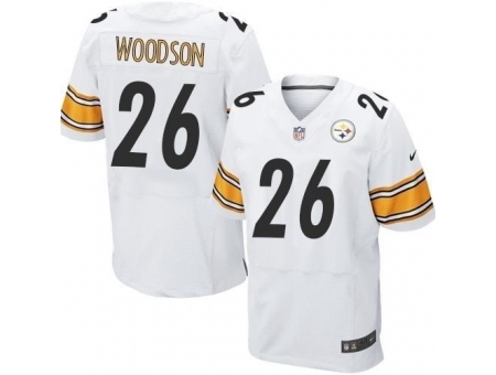 Nike Pittsburgh Steelers 26 Rod Woodson White Elite NFL Jersey