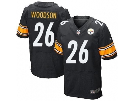 Nike Pittsburgh Steelers 26 Rod Woodson Black Elite NFL Jersey