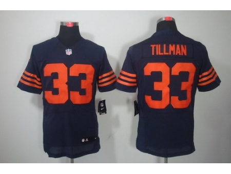 Nike Chicago Bears 33 Charles Tillman Blue Elite Orange Number NFL Jersey