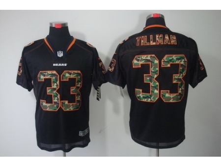 Nike Chicago Bears 33 Charles Tillman Black Elite Camo Number NFL Jersey