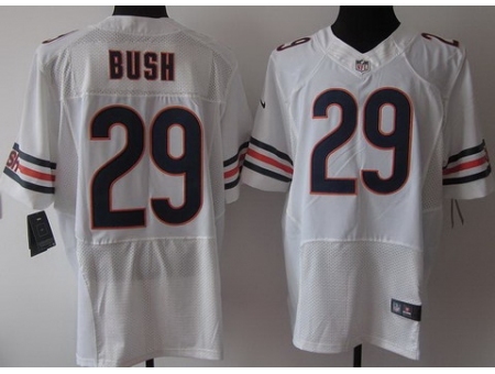 Nike Chicago Bears 29 Michael Bush White Elite NFL Jersey