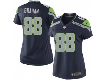 Women Nike Seattle Seahawks 88 Jimmy Graham blue NFL Jersey