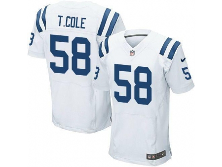 Nike Indianapolis Colts 58 Trent Cole White Elite NFL Jersey