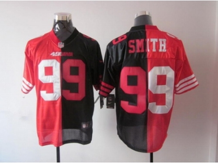 Nike San Francisco 49ers 99 Aldon Smith Black Red Elite Split NFL Jersey