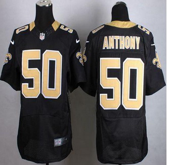 New New Orleans Saints #50 Stephone Anthony Black Team Color Men' Stitched NFL Elite jersey