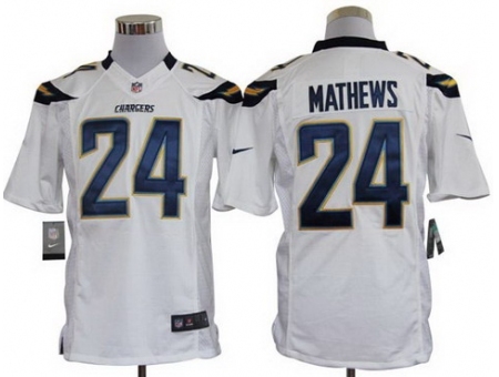 Nike San Diego Chargers 24 Ryan Mathews White LIMITED NFL Jersey