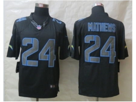 Nike San Diego Chargers 24 Ryan Mathews Black Impact Limited NFL Jersey