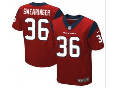 Nike Houston Texans 36 D.J. Swearinger Red Elite NFL Jersey