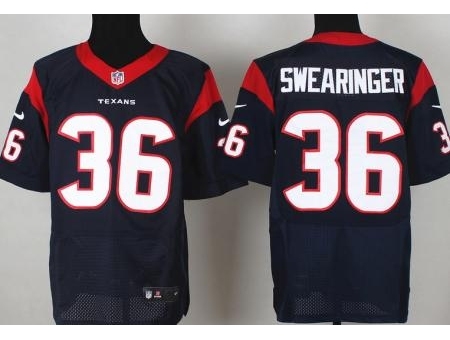 Nike Houston Texans 36 D.J. Swearinger Blue Elite NFL Jersey