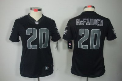 Women Nike NFL Oakland Raiders #20 Darren McFadden Black Jerseys[Impact Limited]