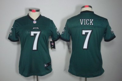 Women Nike Philadelphia Eagles 7# Michael Vick Green Color Limited Jerseys