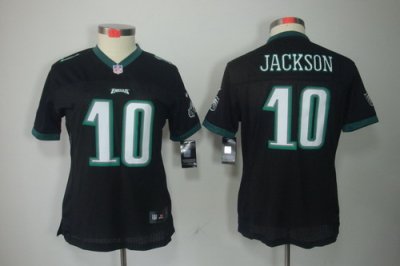 Women Nike Philadelphia Eagles #10 Jackson Black Color Limited Jerseys