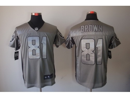 Nike Oakland Raiders 81 Tim Brown Grey Elite Shadow NFL Jersey