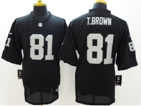 Nike Oakland Raiders 81 Tim Brown black Elite NFL Jersey