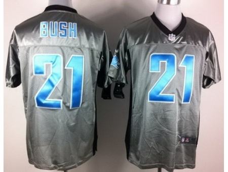 Nike Detroit Lions 21 Reggie Bush Grey Elite Shadow NFL Jersey