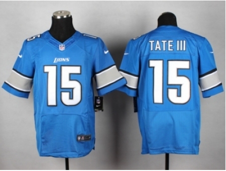 Nike Detroit Lions 15 Golden Tate III Blue Elite NFL Jersey