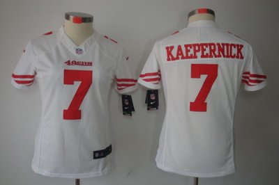 Women Nike San Francisco 49ers 7 Colin Kaepernick White Color LIMITED NFL Jerseys