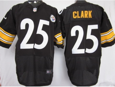 Nike Pittsburgh Steelers 25 Ryan Clark Black Elite Nike NFL Jersey