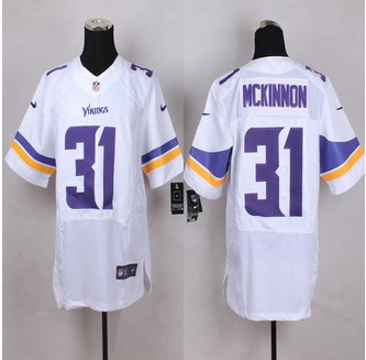 New Minnesota Vikings #31 Jerick McKinnon White Men Stitched NFL Elite Jersey