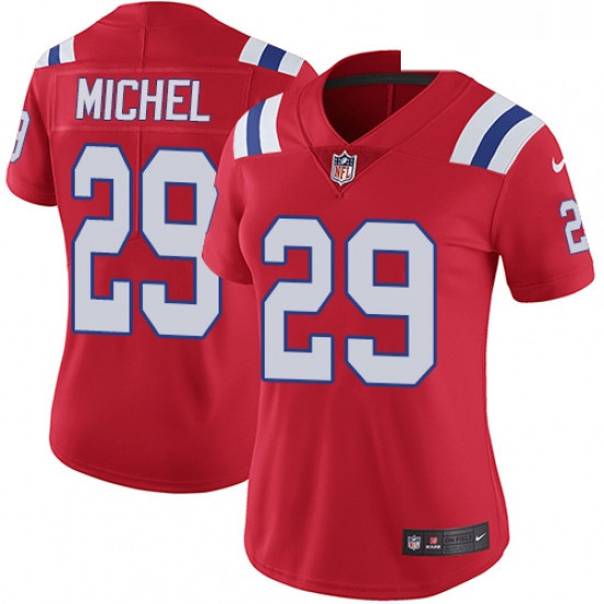 Womens Nike New England Patriots 29 Sony Michel Red Alternate Vapor Untouchable Limited Player NFL J