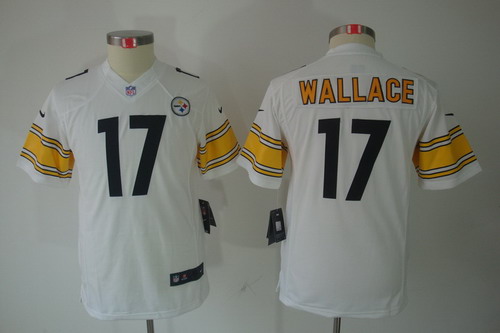 Youth Nike Pittsburgh Steelers #17 Mike Wallace White Limited Jerseys