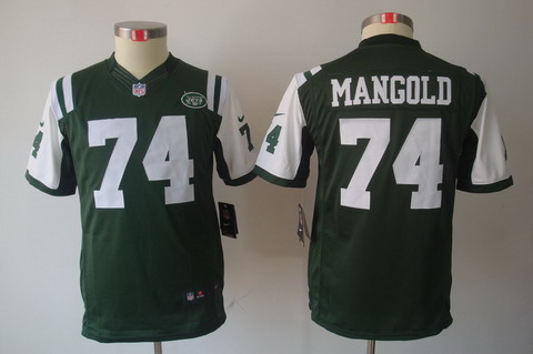 Youth Nike New York Jets #74 Nick Mangold Green Limited Jerseys